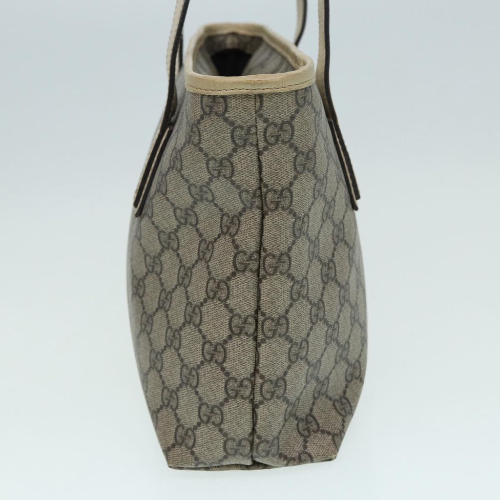 GUCCI GG Supreme Hand Bag PVC Leather Beige 211138 mr392