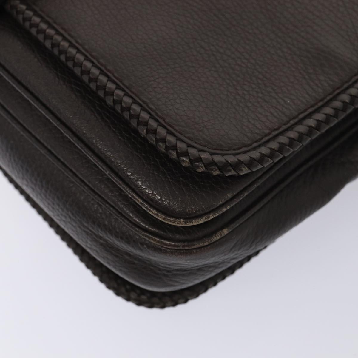 GUCCI Shoulder Bag Leather Brown Gold mr405