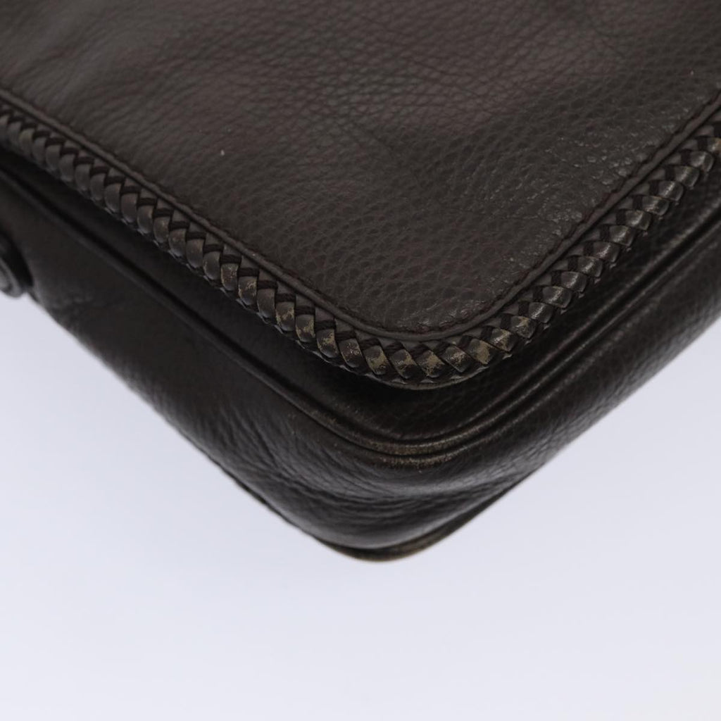 GUCCI Shoulder Bag Leather Brown Gold mr405