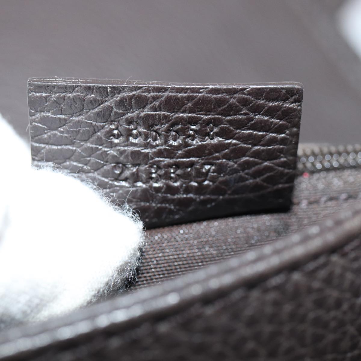 GUCCI Shoulder Bag Leather Brown Gold mr405