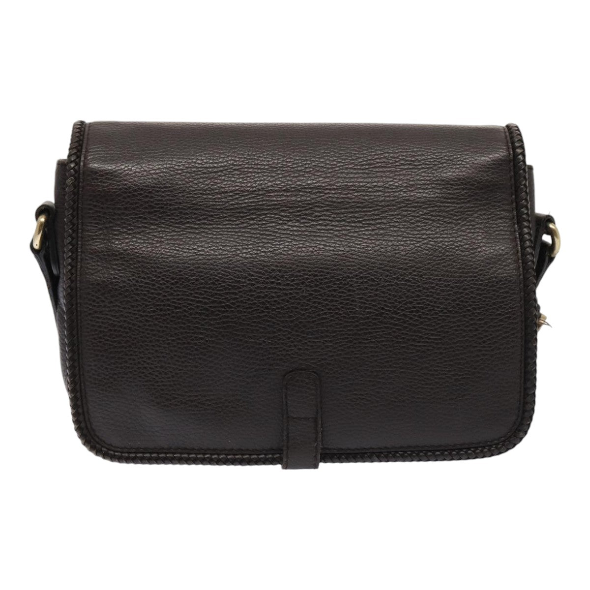 GUCCI Shoulder Bag Leather Brown Gold mr405