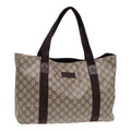 GUCCI GG Supreme Tote Bag PVC Leather Beige Brown mr434