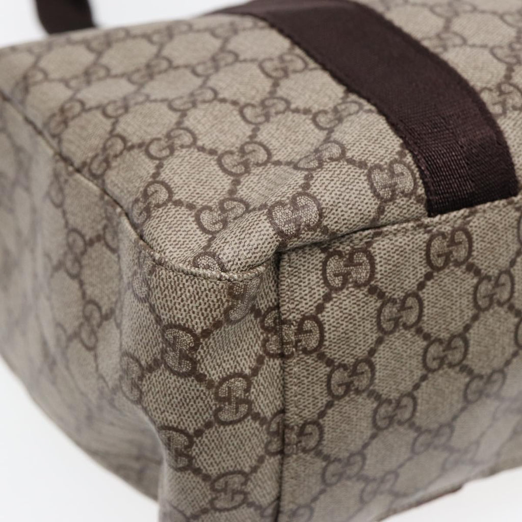 GUCCI GG Supreme Tote Bag PVC Leather Beige Brown mr434