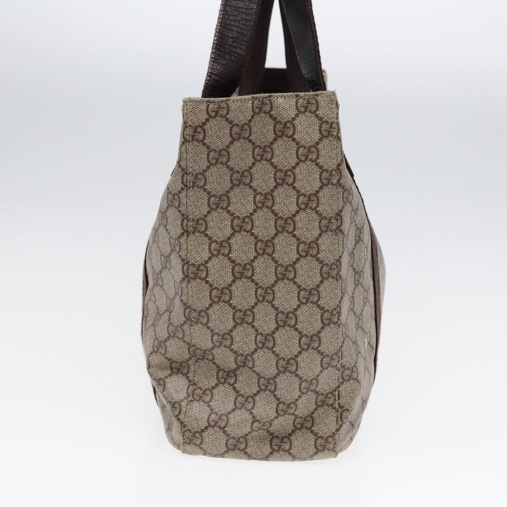 GUCCI GG Supreme Tote Bag PVC Leather Beige Brown mr434