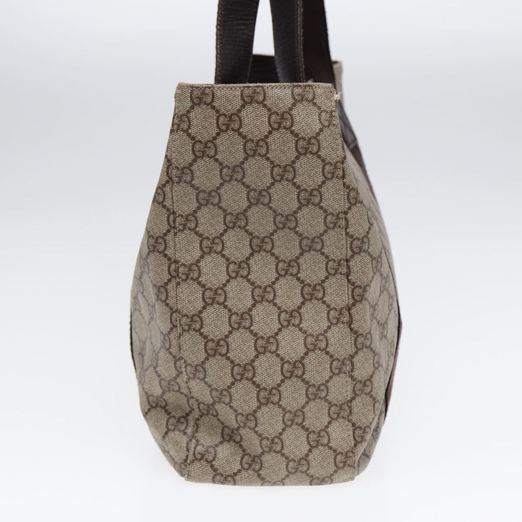 GUCCI GG Supreme Tote Bag PVC Leather Beige Brown mr434