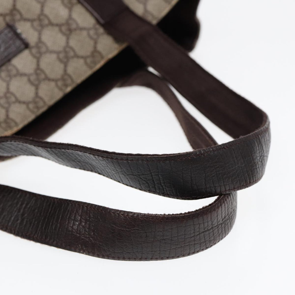 GUCCI GG Supreme Tote Bag PVC Leather Beige Brown mr434