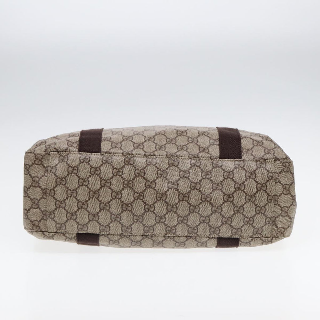 GUCCI GG Supreme Tote Bag PVC Leather Beige Brown mr434