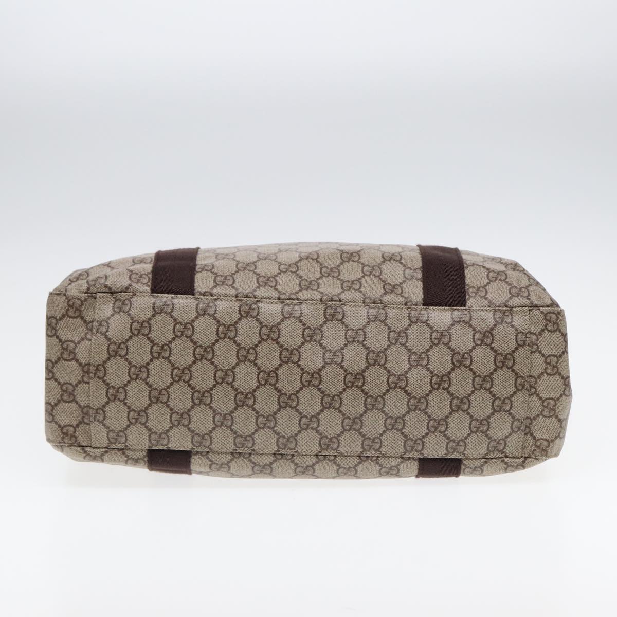GUCCI GG Supreme Tote Bag PVC Leather Beige Brown mr434