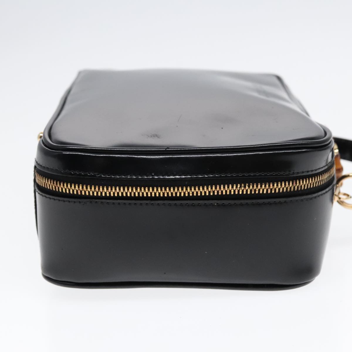 GUCCI GG Canvas Bamboo Shoulder Bag Leather 3Set Black Gold mr461