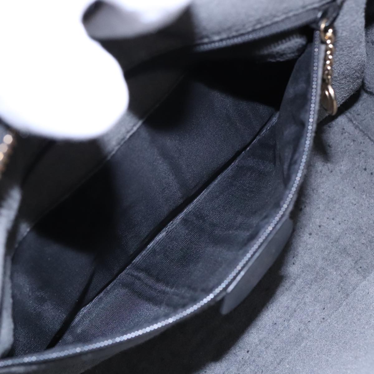 GUCCI GG Canvas Bamboo Shoulder Bag Leather 3Set Black Gold mr461