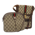 GUCCI GG Supreme Web Sherry Line Shoulder Bag 2Set Beige Red Green mr462