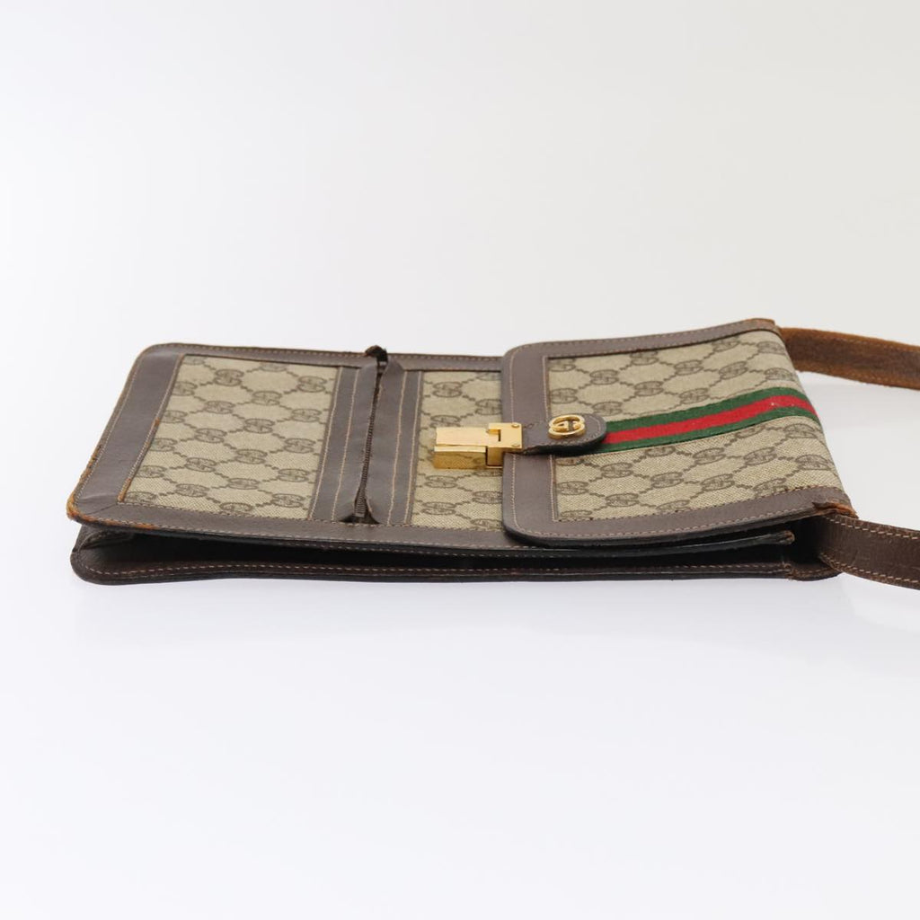 GUCCI GG Supreme Web Sherry Line Shoulder Bag 2Set Beige Red Green mr462