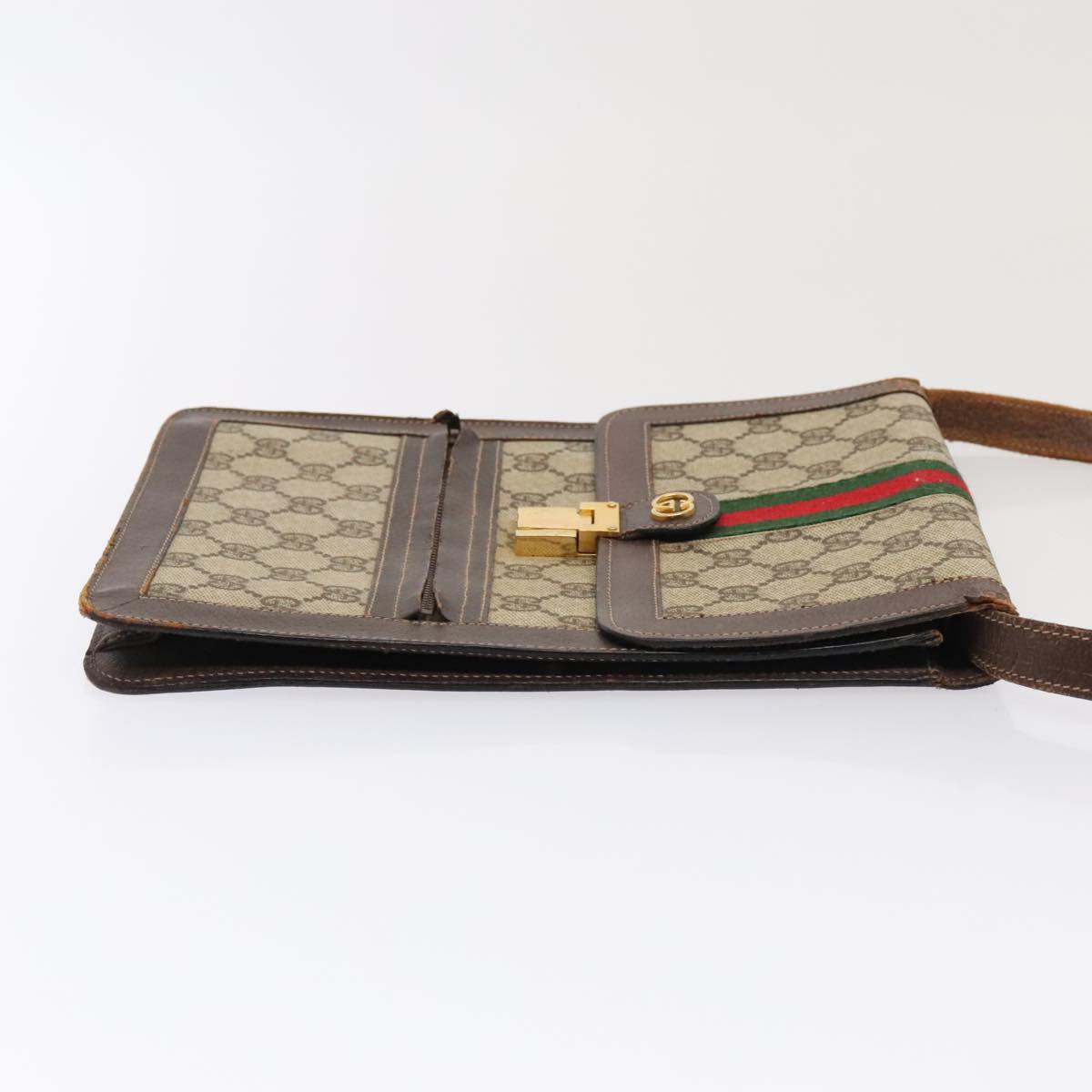 GUCCI GG Supreme Web Sherry Line Shoulder Bag 2Set Beige Red Green mr462