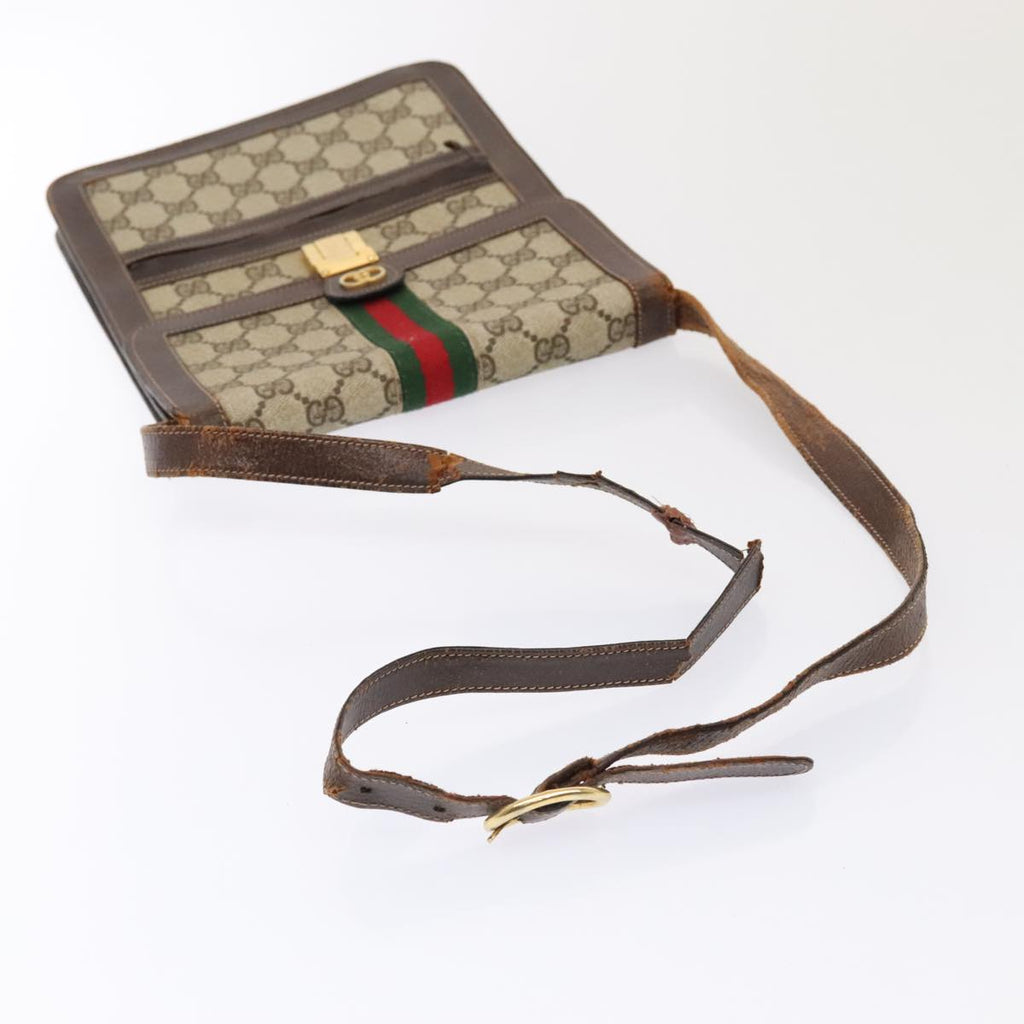GUCCI GG Supreme Web Sherry Line Shoulder Bag 2Set Beige Red Green mr462