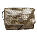 FENDI Zucchino Canvas Shoulder Bag Brown Silver mr463