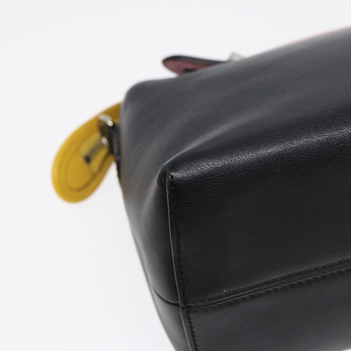 FENDI By The Way Medium Hand Bag Leather 2way Black Silver mr464