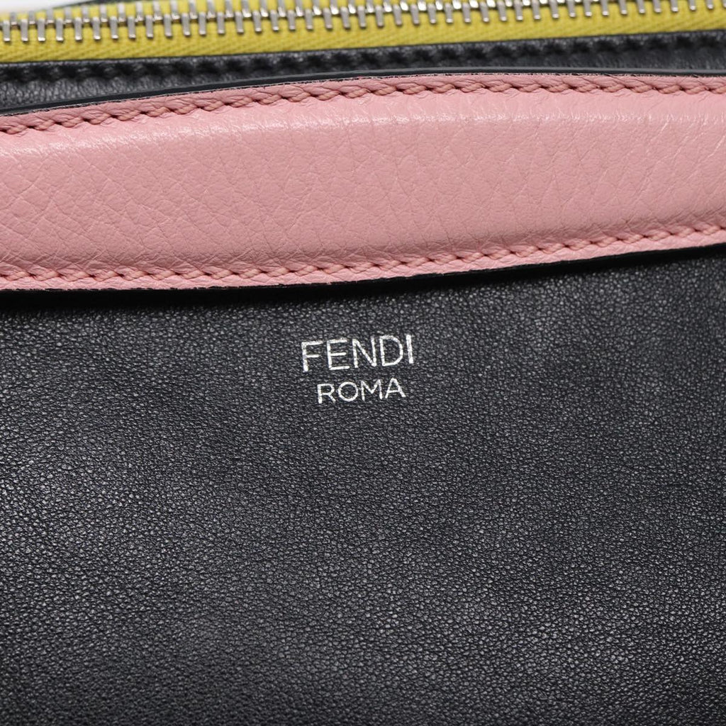 FENDI By The Way Medium Hand Bag Leather 2way Black Silver mr464