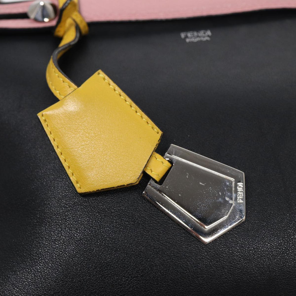 FENDI By The Way Medium Hand Bag Leather 2way Black Silver mr464