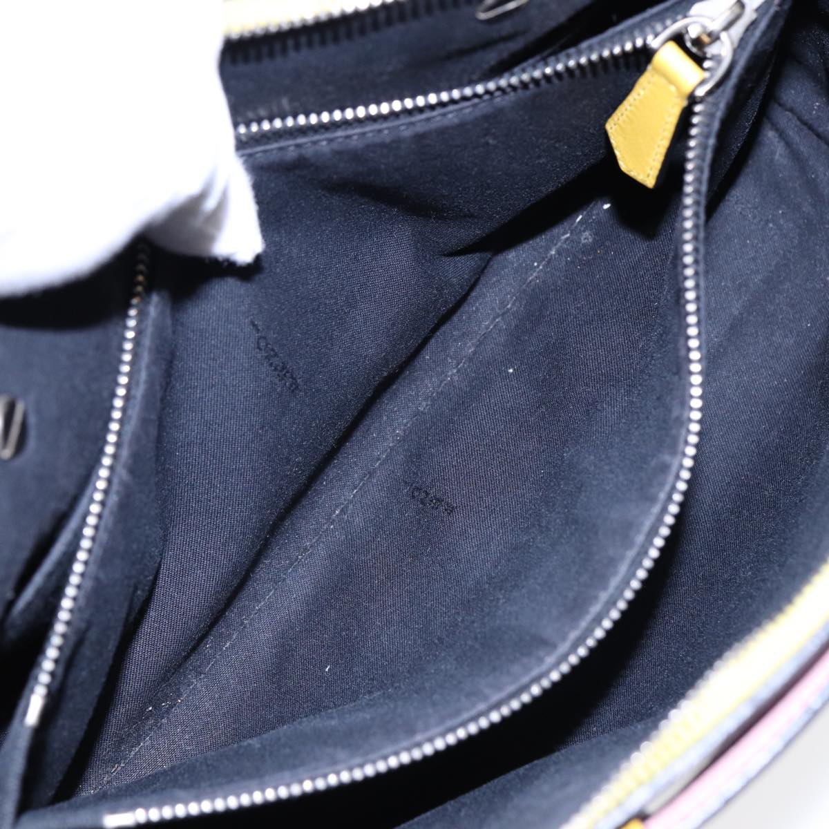 FENDI By The Way Medium Hand Bag Leather 2way Black Silver mr464