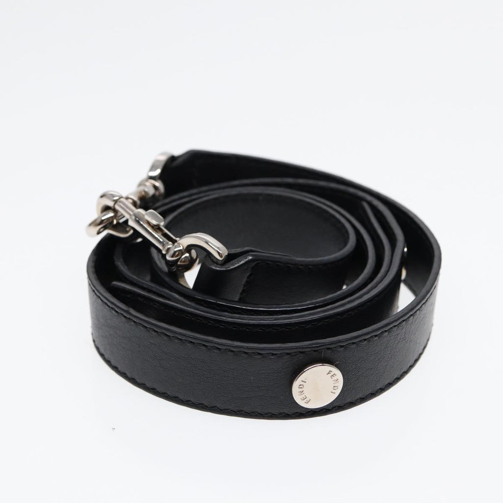 FENDI By The Way Medium Hand Bag Leather 2way Black Silver mr464