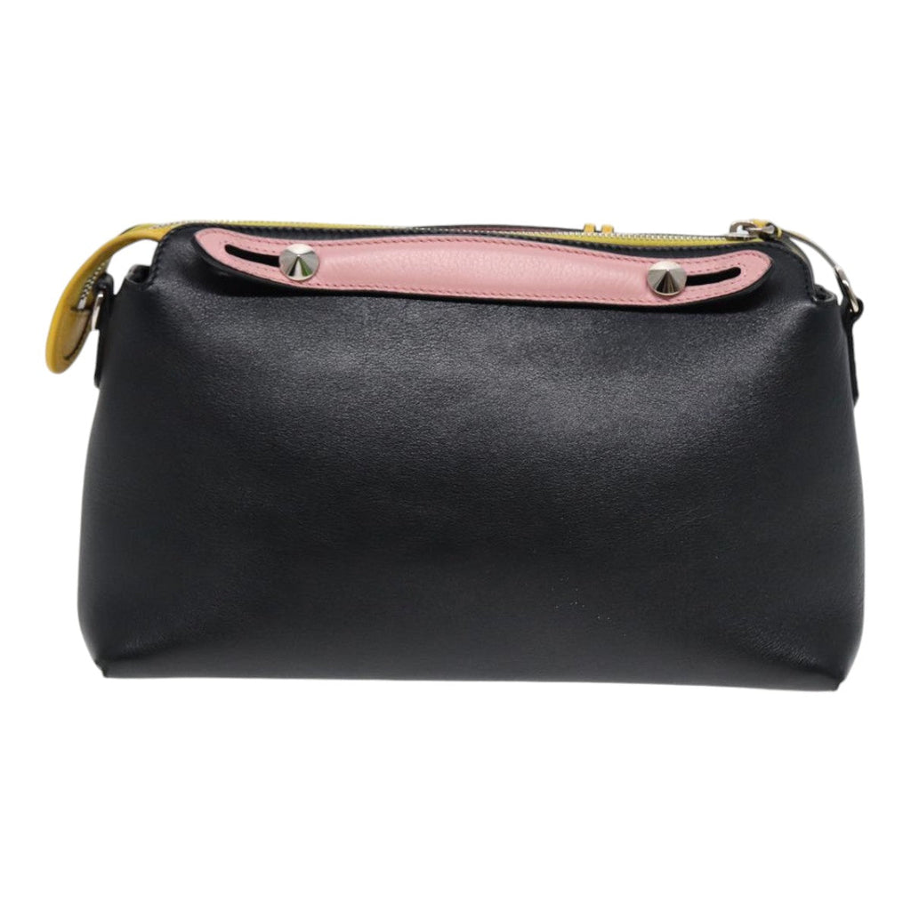 FENDI By The Way Medium Hand Bag Leather 2way Black Silver mr464