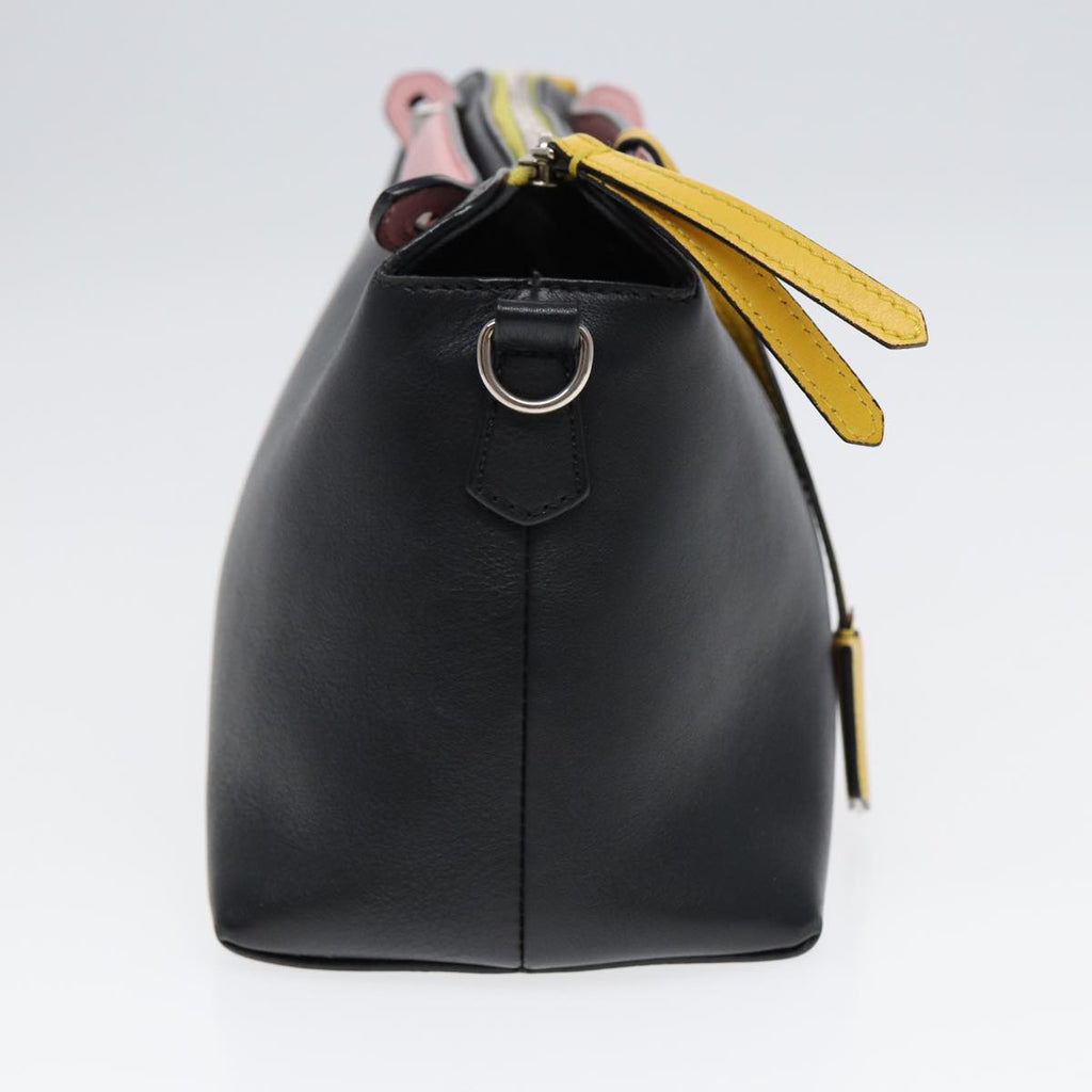 FENDI By The Way Medium Hand Bag Leather 2way Black Silver mr464