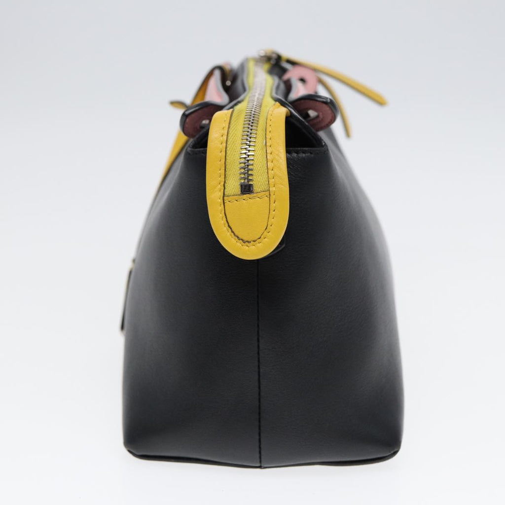 FENDI By The Way Medium Hand Bag Leather 2way Black Silver mr464