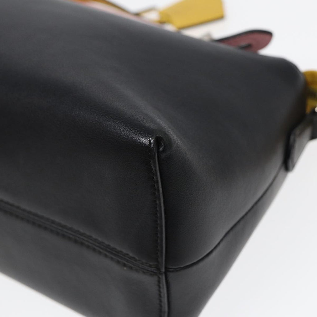 FENDI By The Way Medium Hand Bag Leather 2way Black Silver mr464