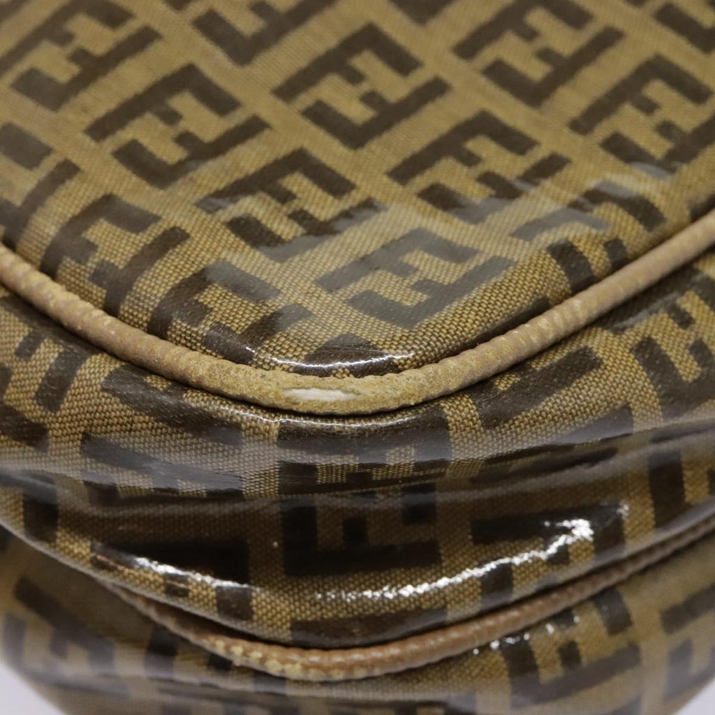 FENDI Zucchino Canvas Shoulder Bag Beige mr470