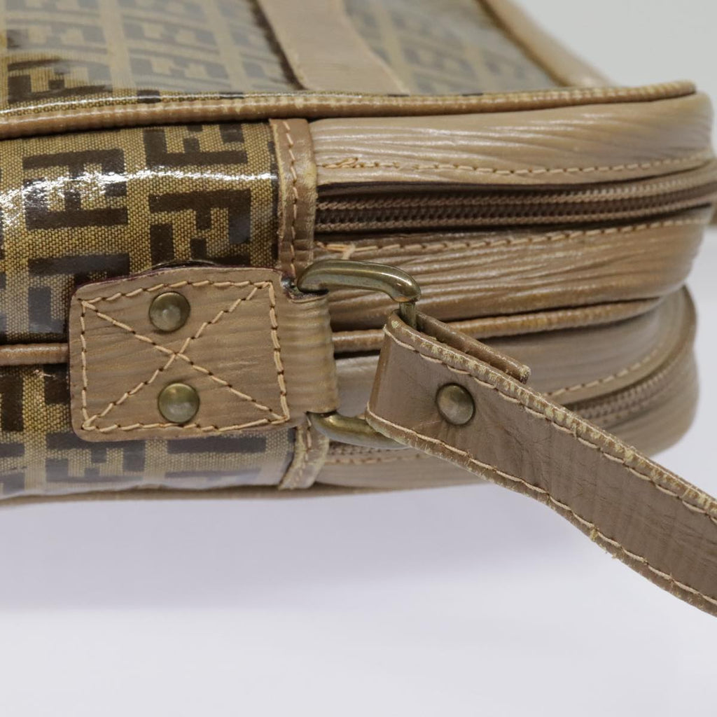 FENDI Zucchino Canvas Shoulder Bag Beige mr470