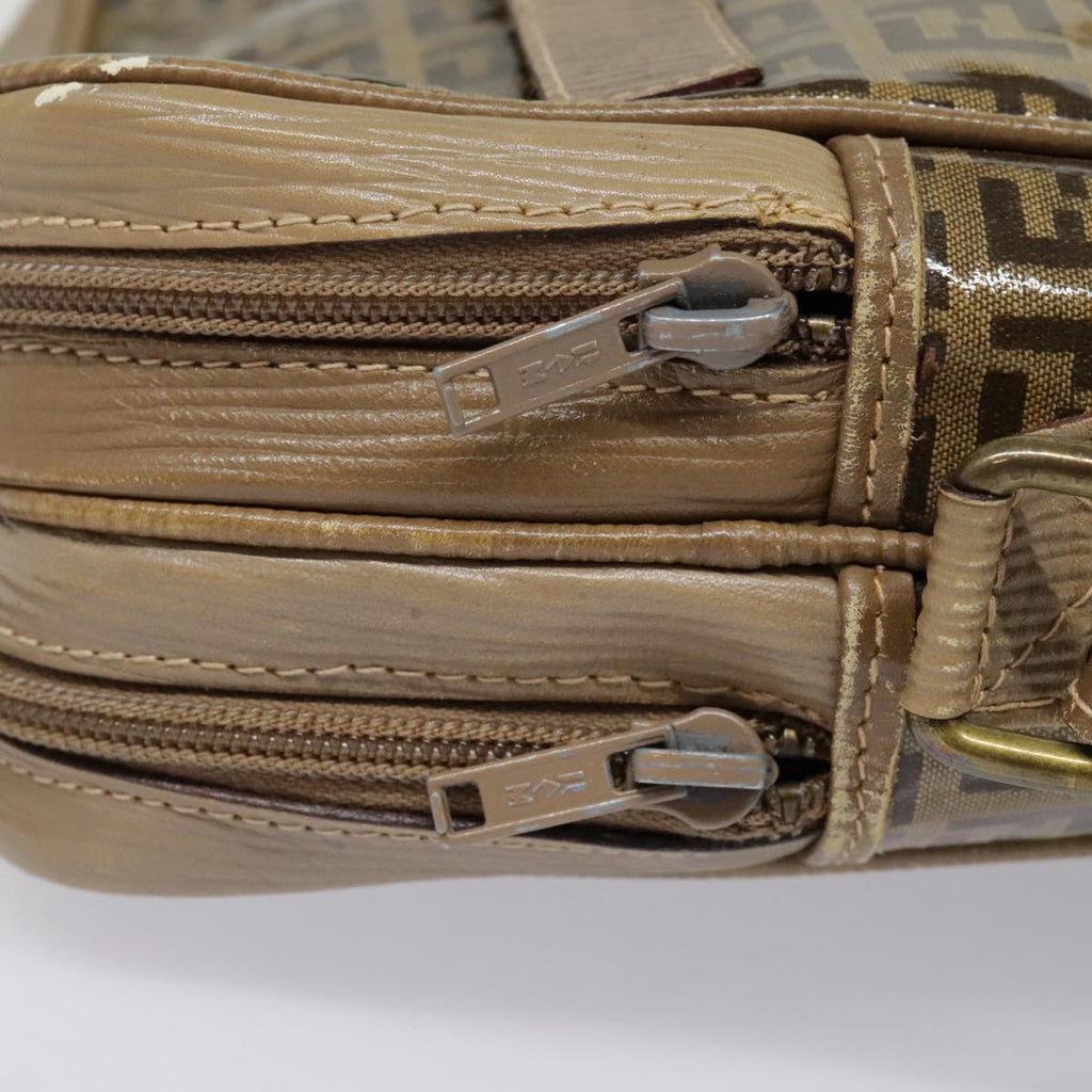 FENDI Zucchino Canvas Shoulder Bag Beige mr470