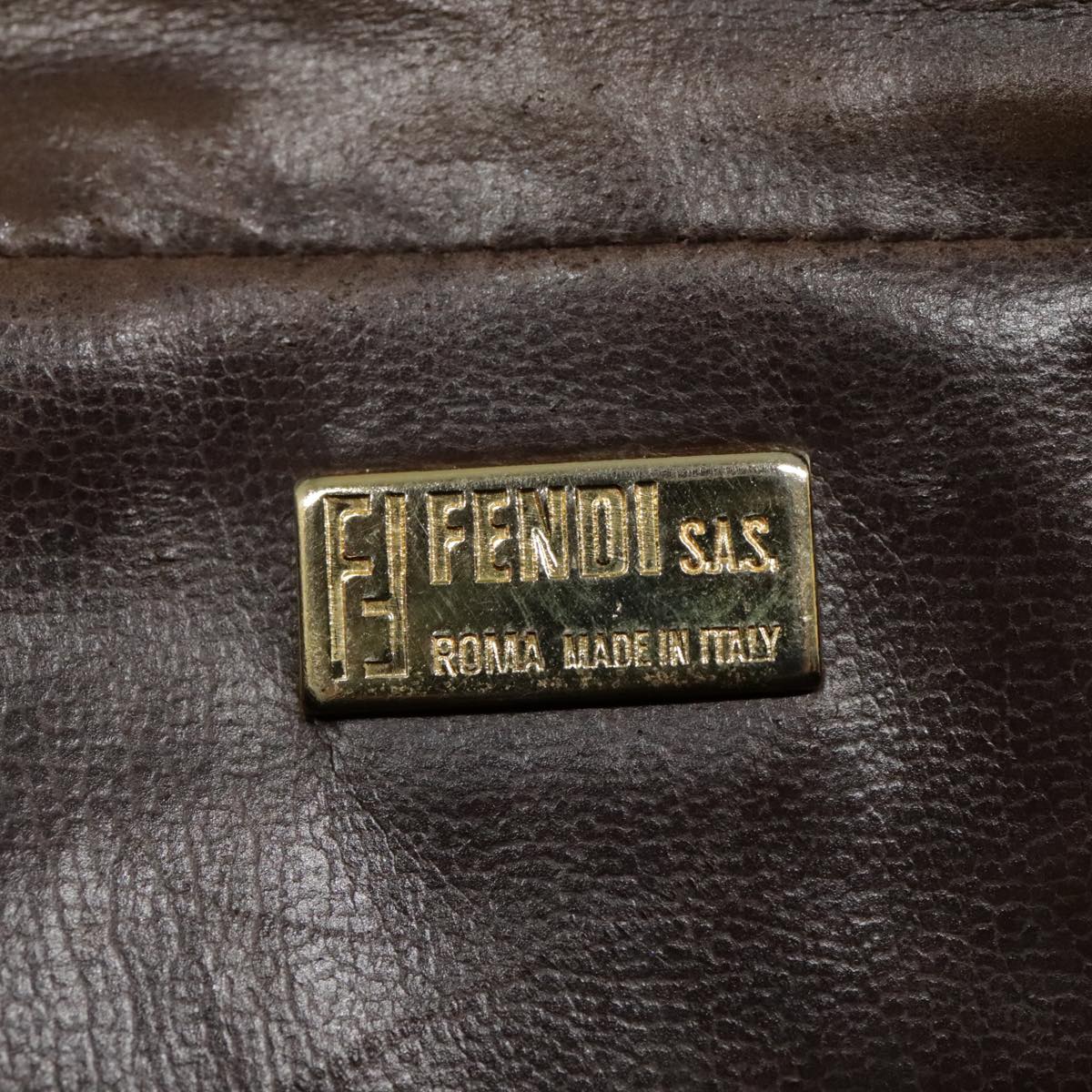 FENDI Zucchino Canvas Shoulder Bag Beige mr470