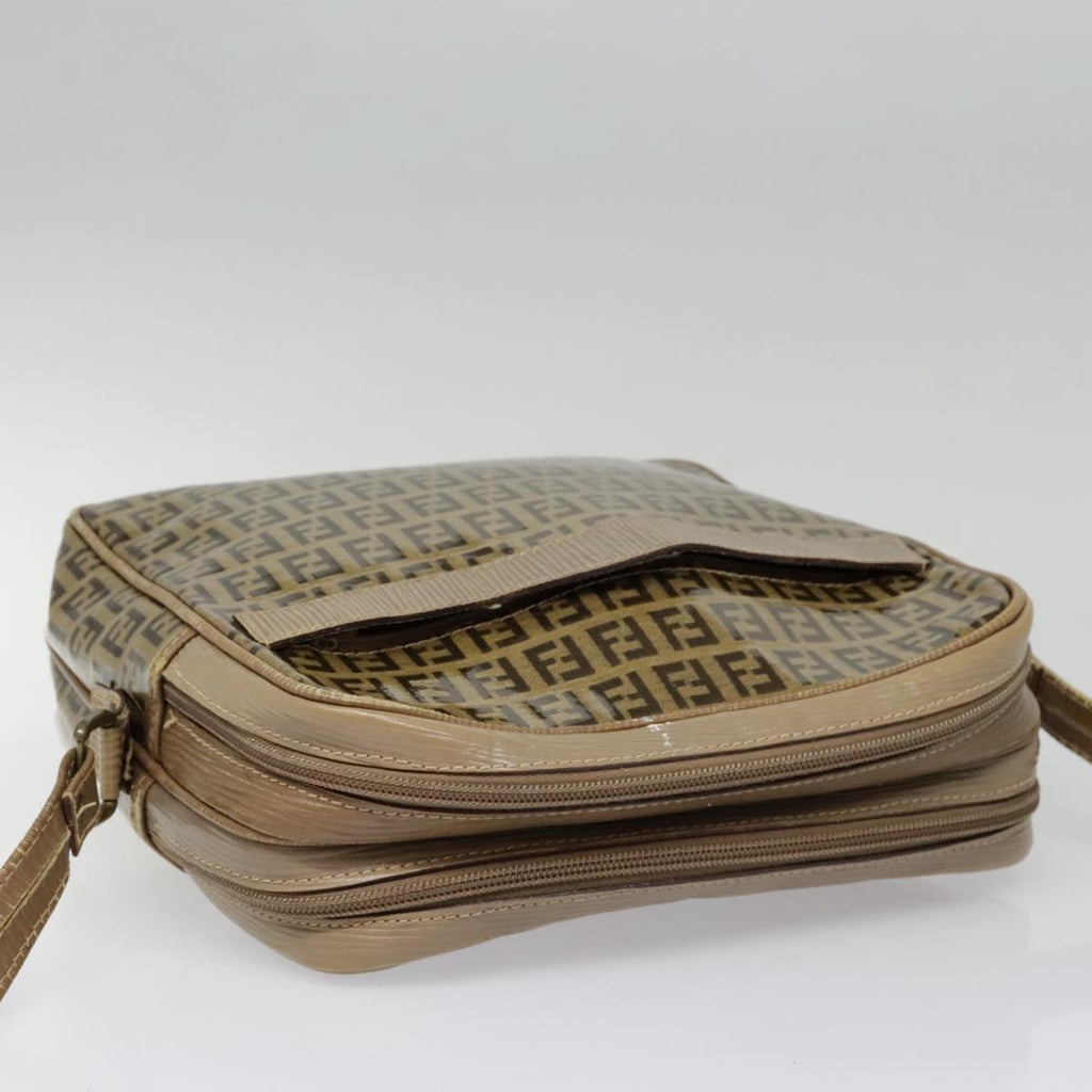 FENDI Zucchino Canvas Shoulder Bag Beige mr470