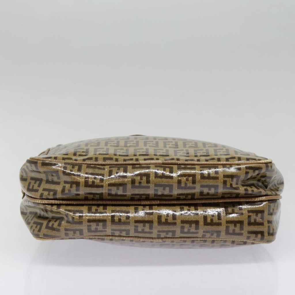 FENDI Zucchino Canvas Shoulder Bag Beige mr470