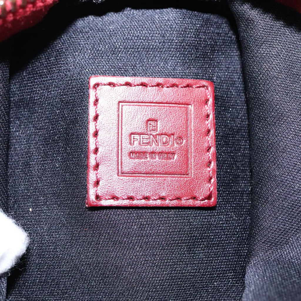 FENDI Zucchino Canvas Pouch Red Silver mr496