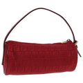 FENDI Zucchino Canvas Pouch Red Silver mr496
