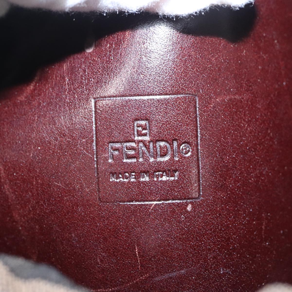 FENDI Bucket Zucca Canvas Hand Bag Brown Black Gold mr569