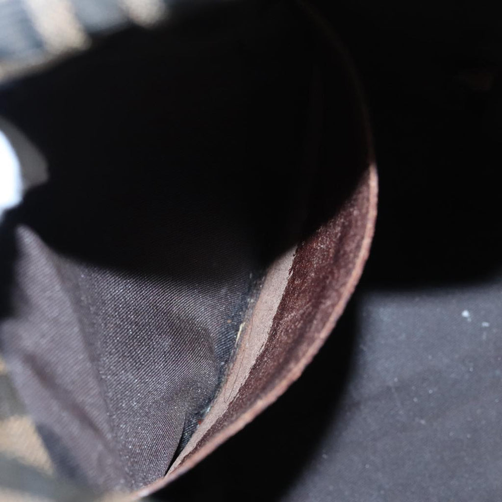 FENDI Bucket Zucca Canvas Hand Bag Brown Black Gold mr569