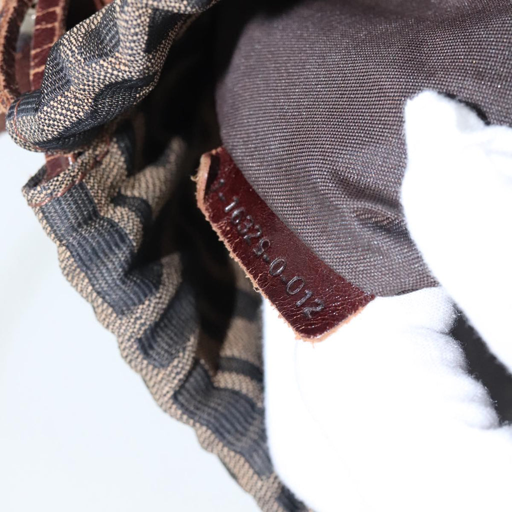 FENDI Bucket Zucca Canvas Hand Bag Brown Black Gold mr569