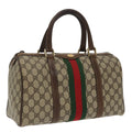GUCCI GG Supreme Web Sherry Line Boston Bag PVC Beige Red Green mr632