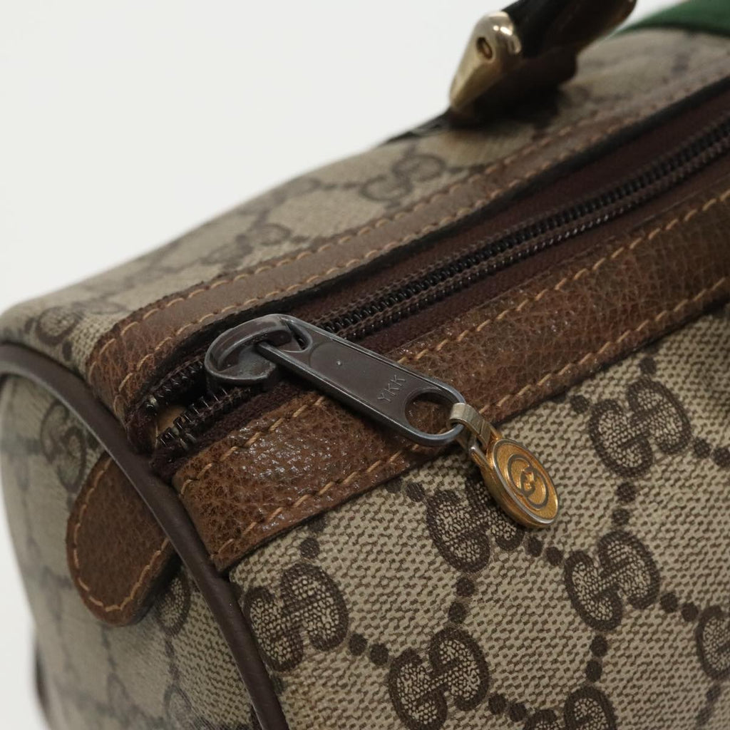 GUCCI GG Supreme Web Sherry Line Boston Bag PVC Beige Red Green mr632