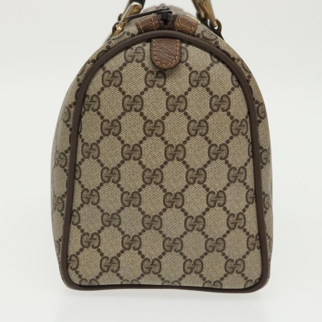 GUCCI GG Supreme Web Sherry Line Boston Bag PVC Beige Red Green mr632