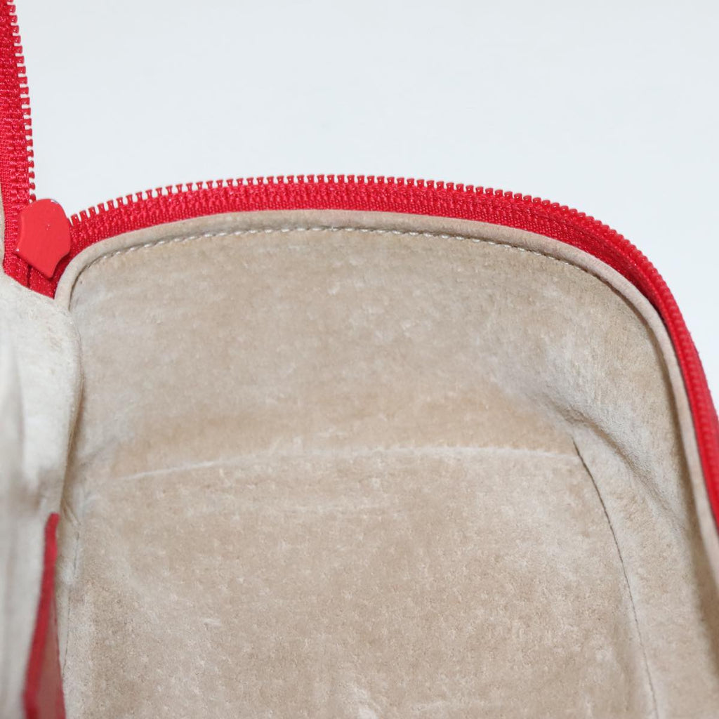 GUCCI Vanity Pouch Suede Red Gold mr635