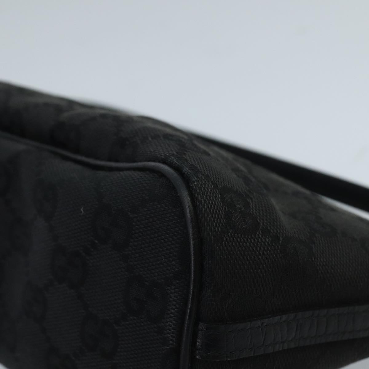 GUCCI GG Canvas Accessory Pouch Black Silver 07198 mr638