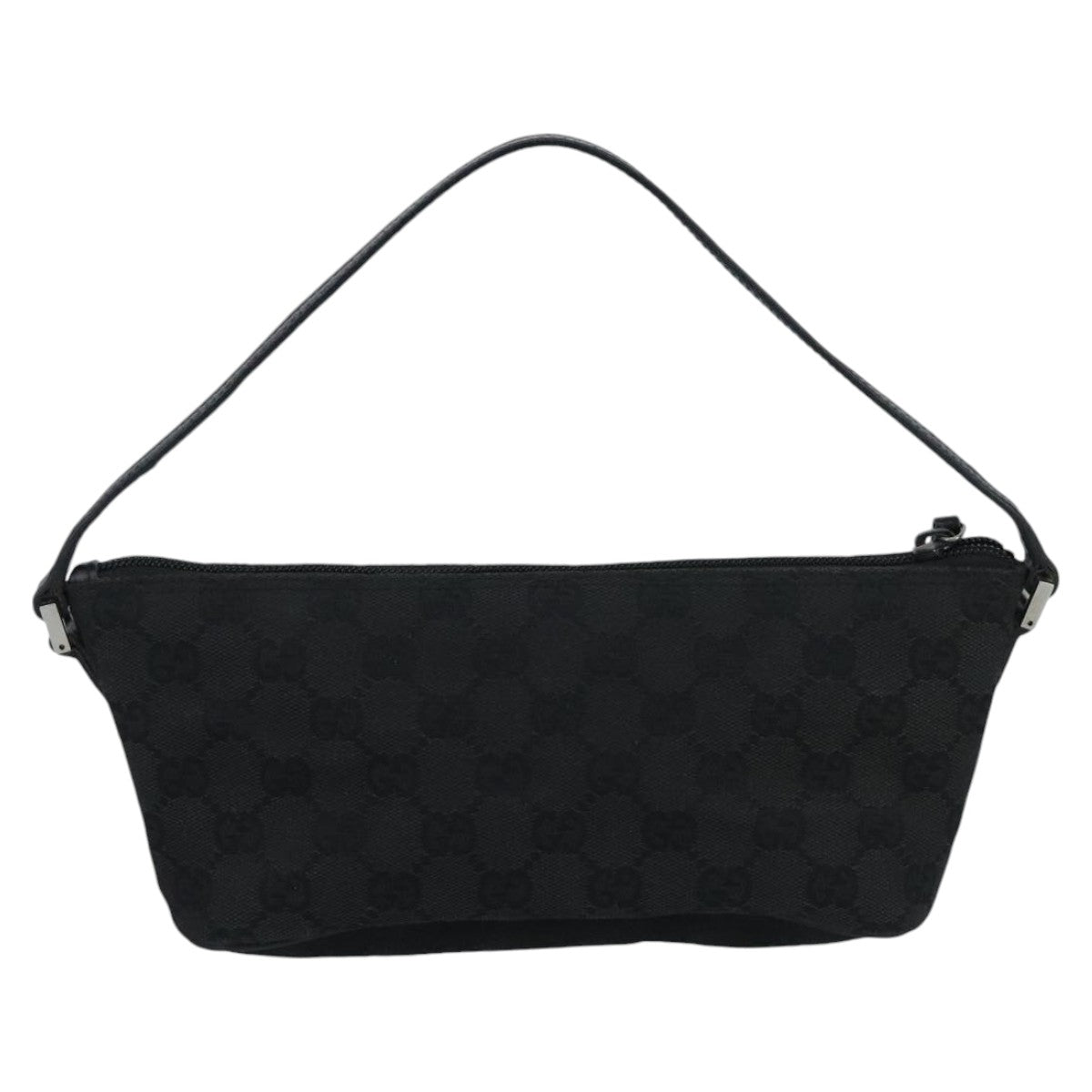 GUCCI GG Canvas Accessory Pouch Black Silver 07198 mr638