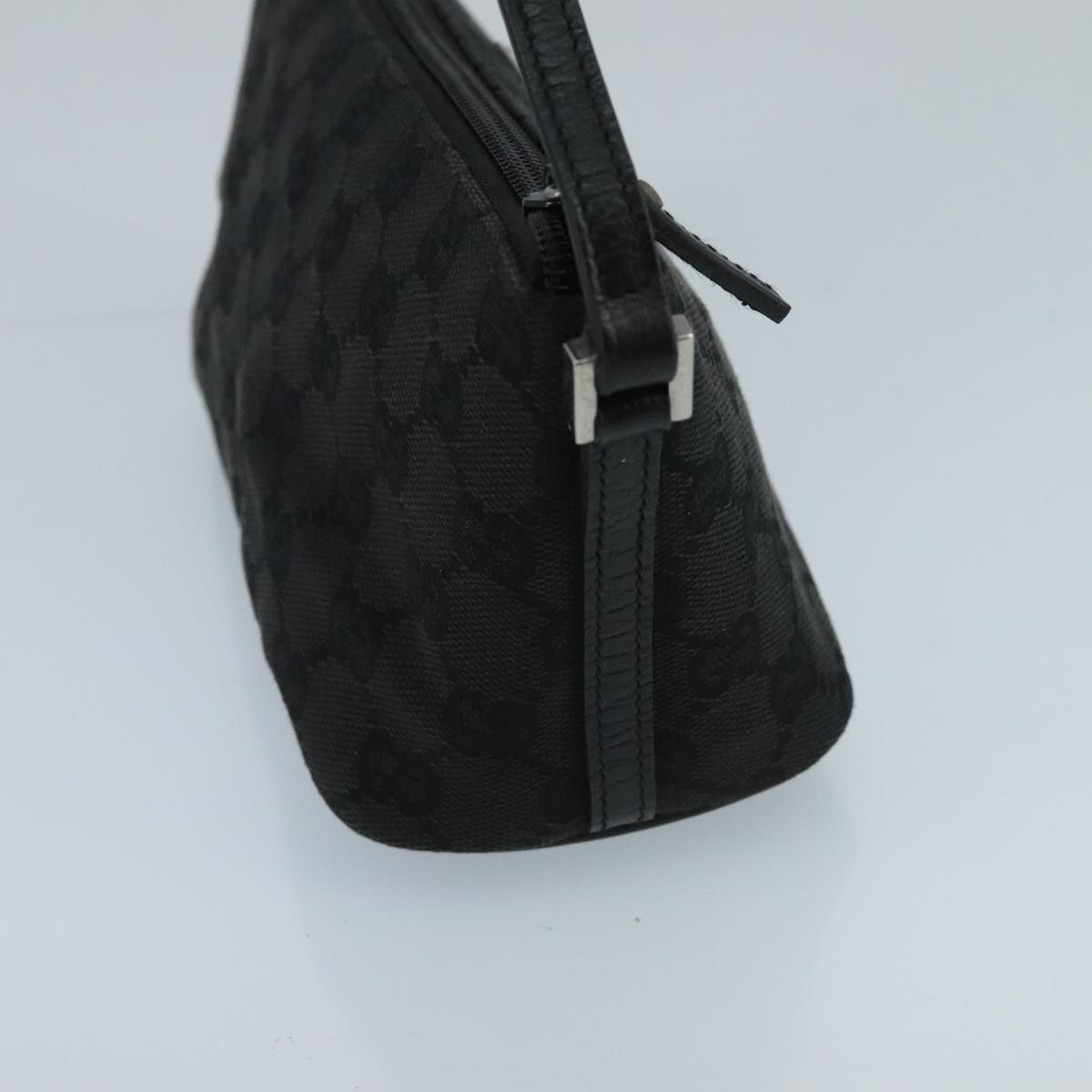 GUCCI GG Canvas Accessory Pouch Black Silver 07198 mr638