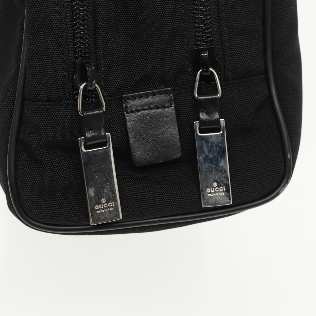 GUCCI Clutch Bag Nylon Black Silver mr639