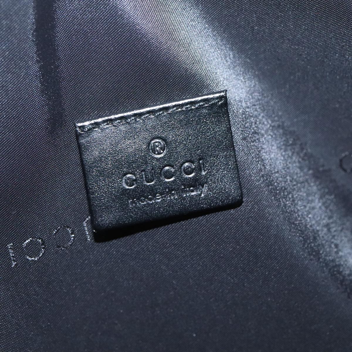 GUCCI Clutch Bag Nylon Black Silver mr639