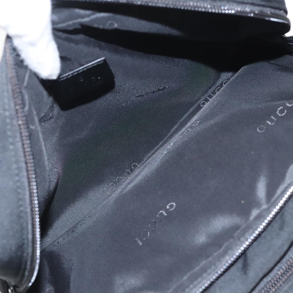 GUCCI Clutch Bag Nylon Black Silver mr639