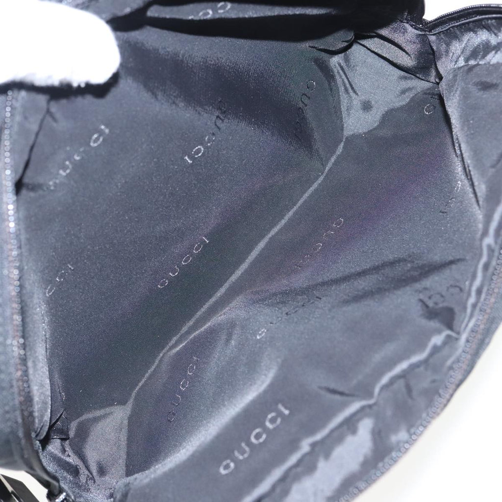 GUCCI Clutch Bag Nylon Black Silver mr639